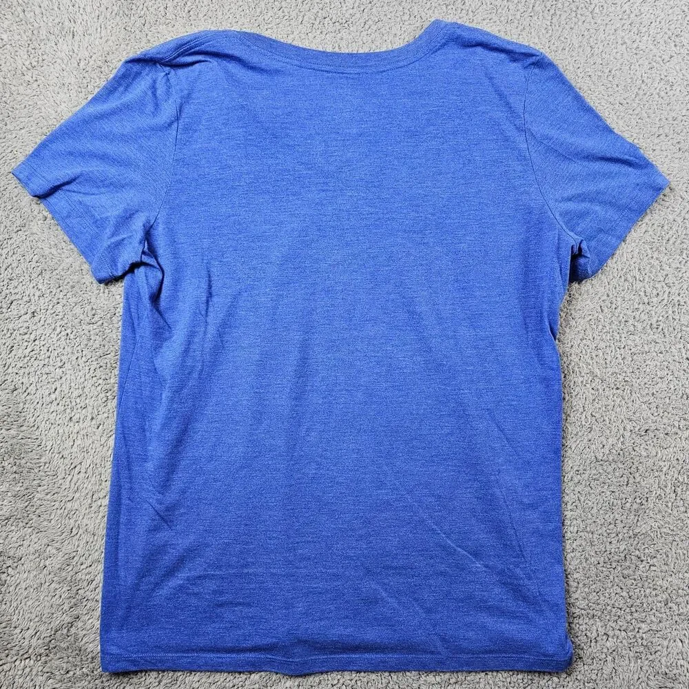 Nike Florida Gators Shirt Men Large Blue V Neck Spell Out Logo NCAA Sports